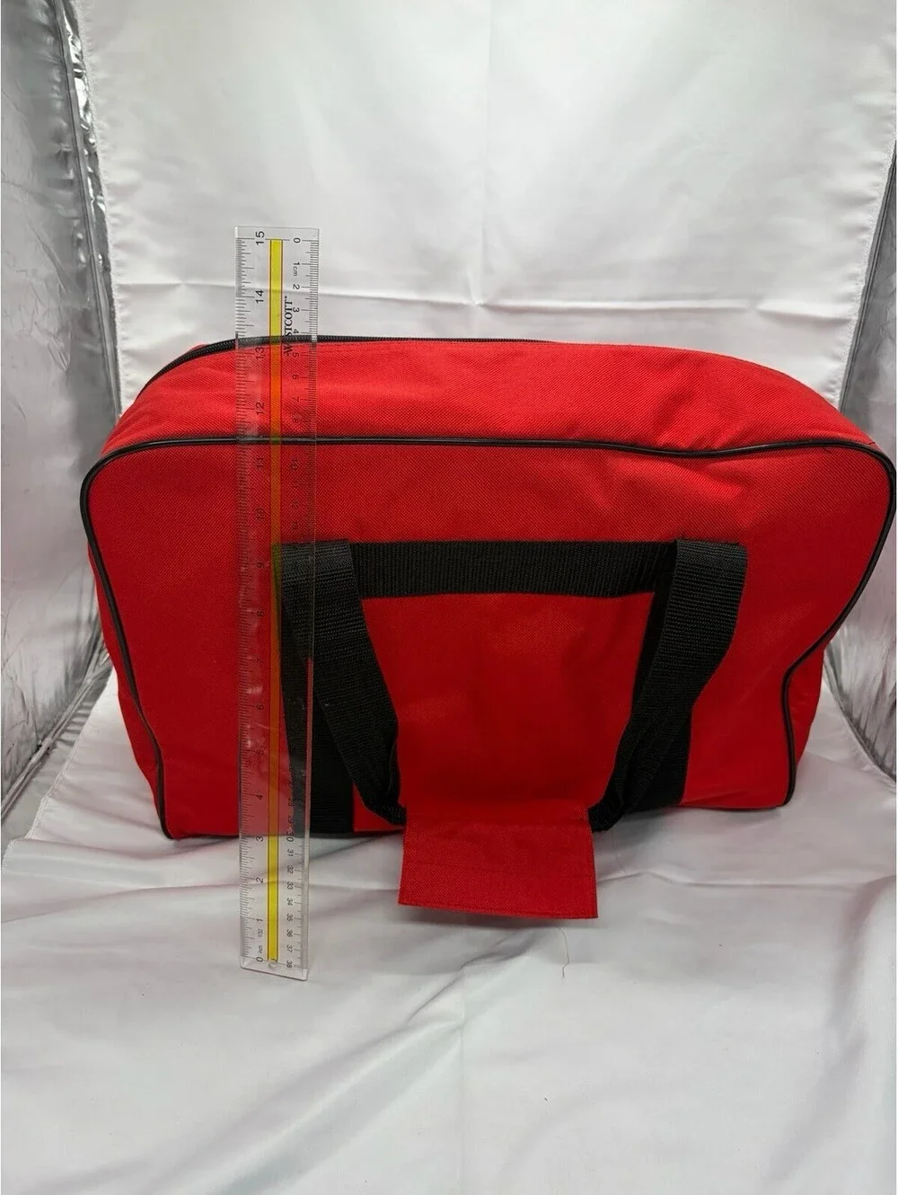 Husqvarna Viking Sewing Machine Carry Bag Red Canvas Tote Case 17x12x6 Storage